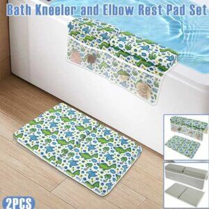 BABY BATH DINOSAUR KNEELER ELBOW REST PAD SET NONSLIP BABY BATHTUB KNEELING PAD